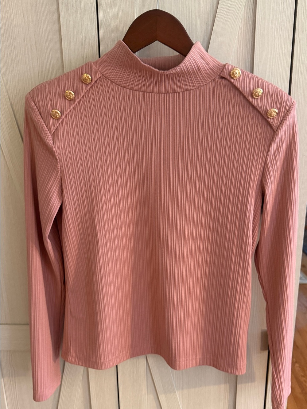 Walter Baker Mock Neck Long Sleeve Top in Dusty Rose